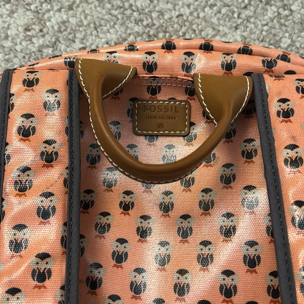 Fossil peach owl print backpack - Picture 4 of 6
